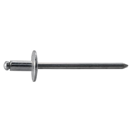 Midwest Fastener Blind Rivet, Dome Head, 1/8 in Dia., 1/16 in L, Aluminum Body, 100 PK 53949